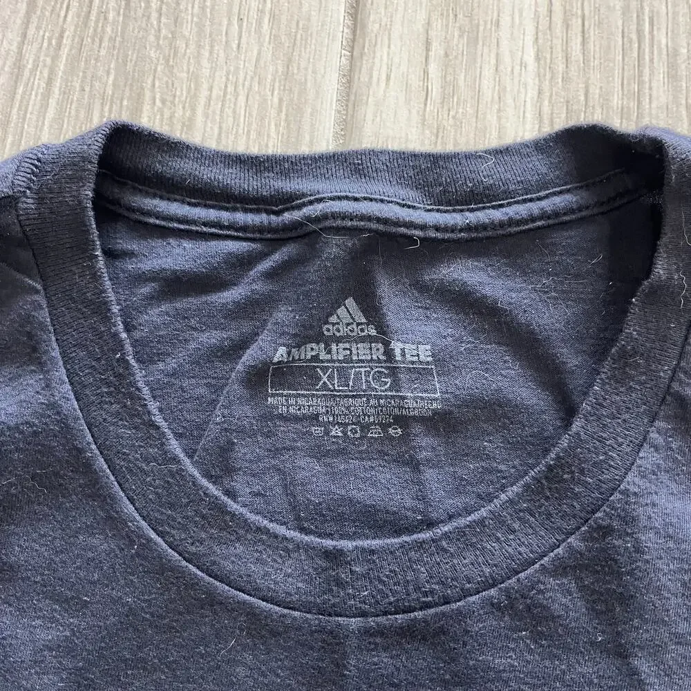 Adidas Men's XL Amplifier Tee Logo Black White Logo Graphic T-shirt